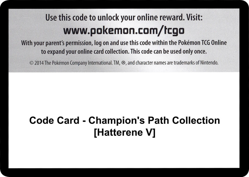 Image for Code Card - Champion's Path Collection [Hatterene V] - Pokemon
