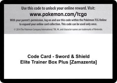 Code Card - Sword & Shield Elite Trainer Box Plus [Zamazenta] (SWSH04: Vivid Voltage)