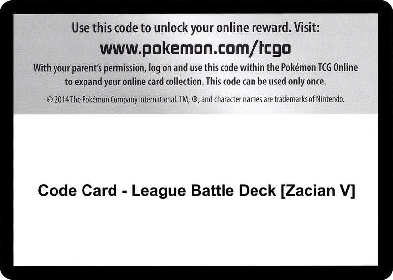 Image for Code Card - League Battle Deck [Zacian V] - Pokemon