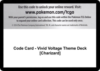 Code Card - Vivid Voltage Theme Deck [Charizard] (SWSH04: Vivid Voltage)
