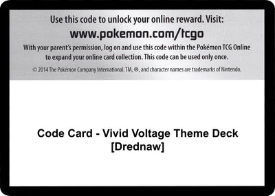 Code Card - Vivid Voltage Theme Deck [Drednaw] (SWSH04: Vivid Voltage)