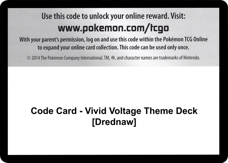 Image for Code Card - Vivid Voltage Theme Deck [Drednaw] (SWSH04: Vivid Voltage) - Pokemon