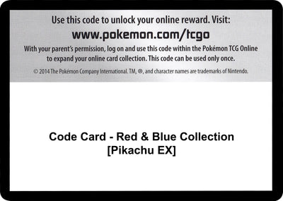 Code Card - Red & Blue Collection [Pikachu EX]
