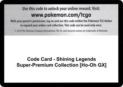 Code Card - Shining Legends Super-Premium Collection [Ho-Oh GX] (Shining Legends)