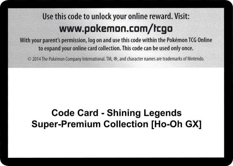 Image for Code Card - Shining Legends Super-Premium Collection [Ho-Oh GX] (Shining Legends) - Pokemon