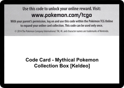 Code Card - Mythical Pokemon Collection Box [Keldeo]