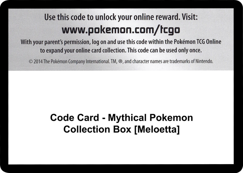 Code Card - Mythical Pokemon Collection Box [Meloetta]