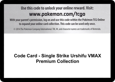 Code Card - Single Strike Urshifu VMAX Premium Collection (SWSH08: Fusion Strike)