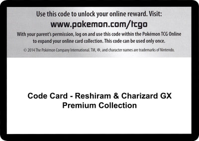 Code Card - Reshiram & Charizard GX Premium Collection