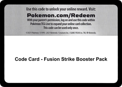Code Card - Fusion Strike Booster Pack (SWSH08: Fusion Strike)