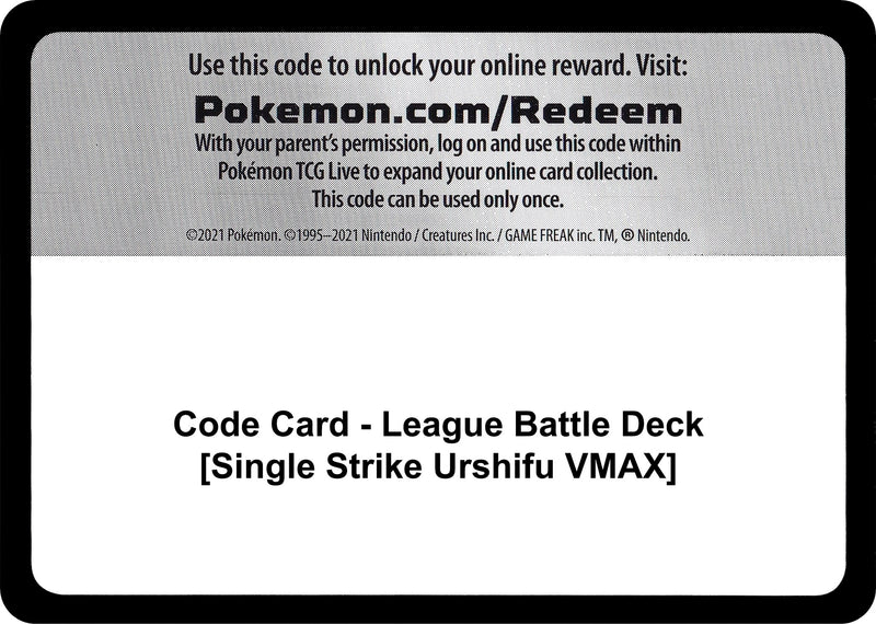 Image for Code Card - League Battle Deck [Single Strike Urshifu VMAX] - Pokemon