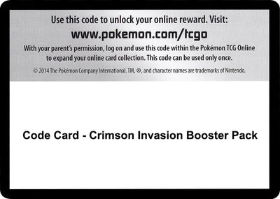 Code Card - Crimson Invasion Booster Pack (SM - Crimson Invasion)