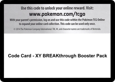 Code Card - XY BREAKthrough Booster Pack (XY - BREAKthrough) (BKT)