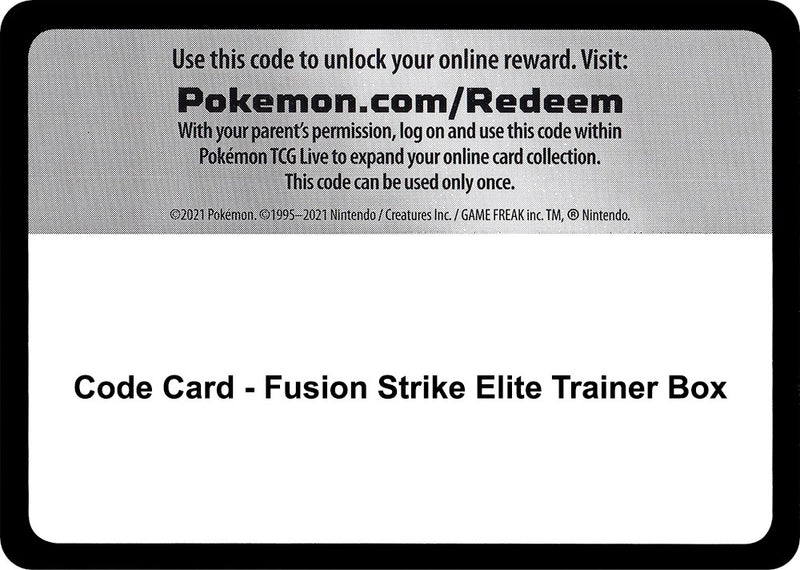 Image for Code Card - Fusion Strike Elite Trainer Box (SWSH08: Fusion Strike) - Pokemon