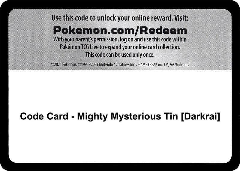 Code Card - Mighty Mysterious Tin [Darkrai]