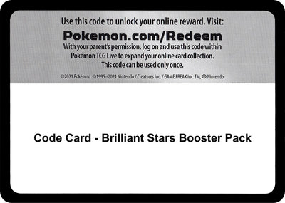 Code Card - Brilliant Stars Booster Pack (SWSH09: Brilliant Stars)