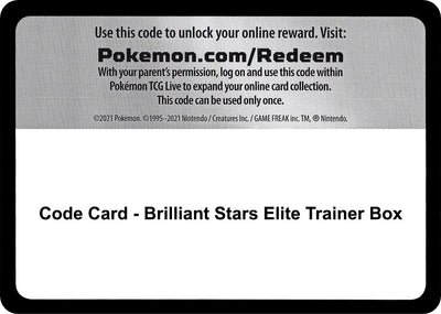 Code Card - Brilliant Stars Elite Trainer Box (SWSH09: Brilliant Stars)