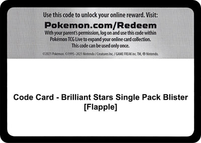 Code Card - Brilliant Stars Single Pack Blister [Flapple] (SWSH09: Brilliant Stars)