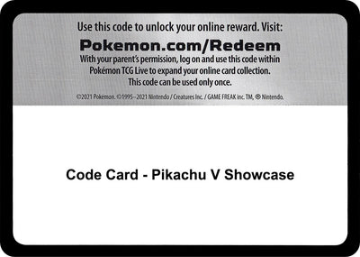 Code Card - Pikachu V Showcase