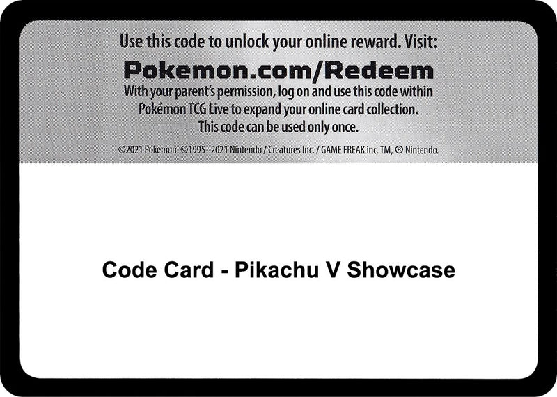 Code Card - Pikachu V Showcase