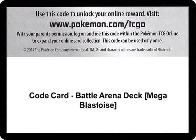 Code Card - Battle Arena Deck [Mega Blastoise] (SM - Celestial Storm)