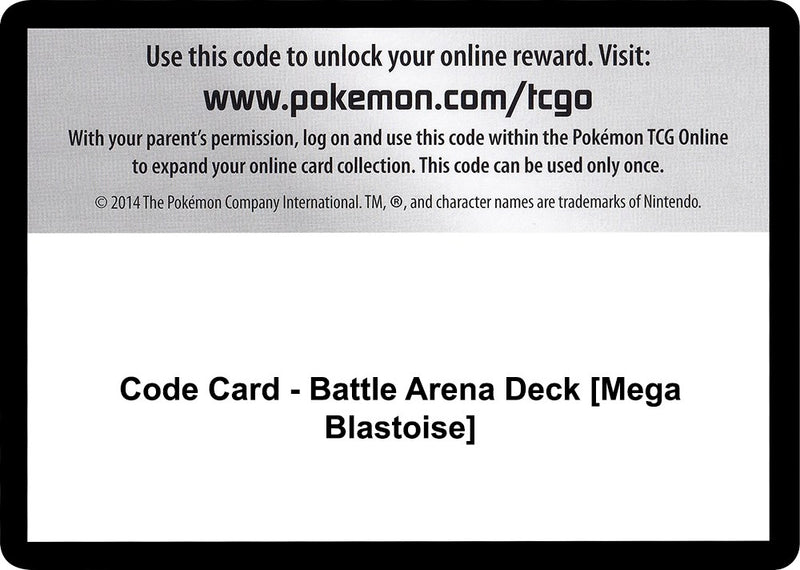 Image for Code Card - Battle Arena Deck [Mega Blastoise] (SM - Celestial Storm) - Pokemon