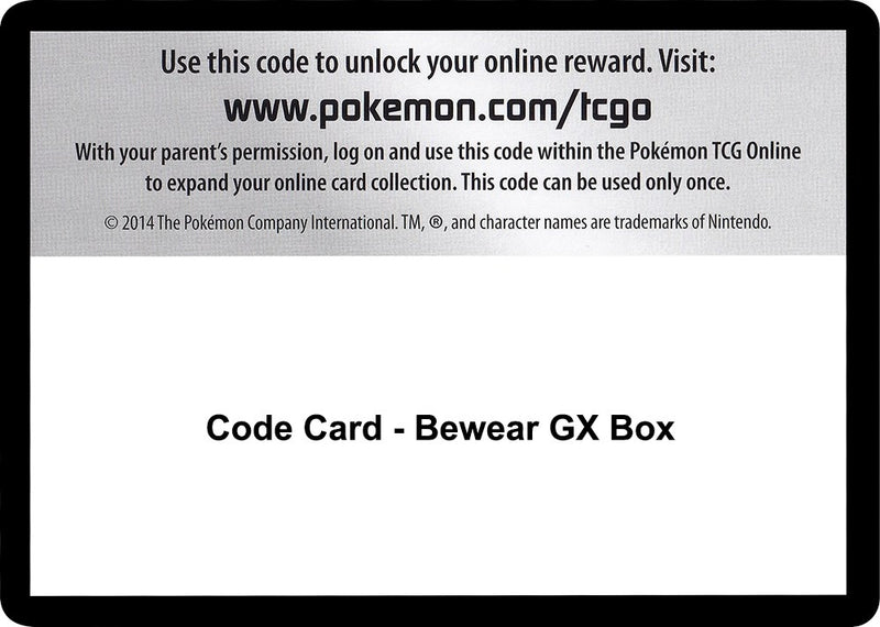Image for Code Card - Bewear GX Box (SM - Guardians Rising) - Pokemon