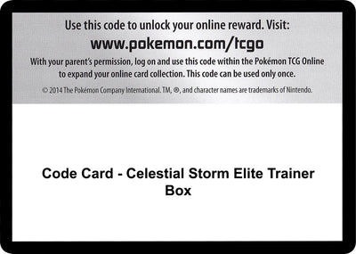 Code Card - Celestial Storm Elite Trainer Box (SM - Celestial Storm)