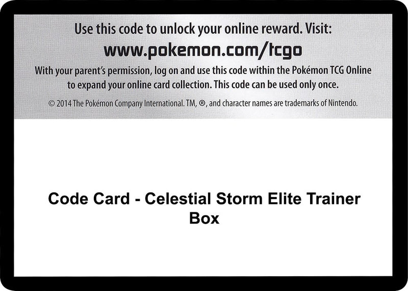 Image for Code Card - Celestial Storm Elite Trainer Box (SM - Celestial Storm) - Pokemon