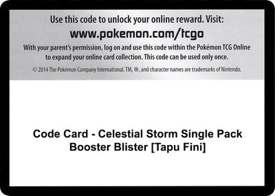 Code Card - Celestial Storm Single Pack Booster Blister [Tapu Fini] (SM - Celestial Storm)