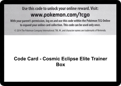 Code Card - Cosmic Eclipse Elite Trainer Box (SM - Cosmic Eclipse)