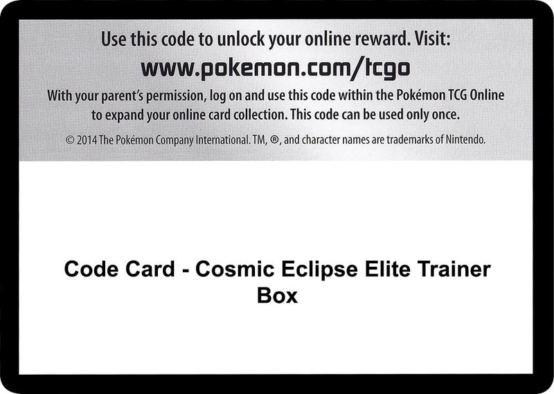 Image for Code Card - Cosmic Eclipse Elite Trainer Box (SM - Cosmic Eclipse) - Pokemon