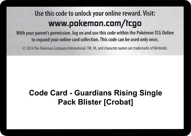 Image for Code Card - Guardians Rising Single Pack Blister [Crobat] (SM - Guardians Rising) - Pokemon