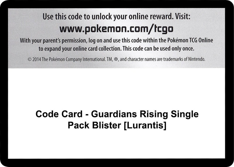 Image for Code Card - Guardians Rising Single Pack Blister [Lurantis] (SM - Guardians Rising) - Pokemon