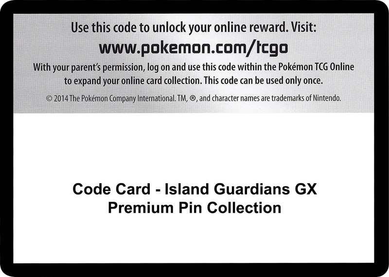 Image for Code Card - Island Guardians GX Premium Pin Collection (SM - Lost Thunder) - Pokemon