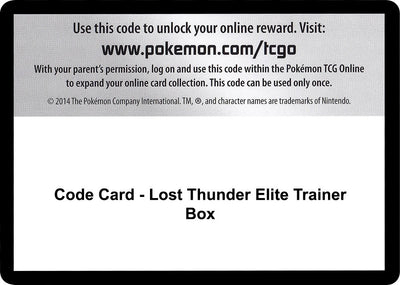 Code Card - Lost Thunder Elite Trainer Box (SM - Lost Thunder)