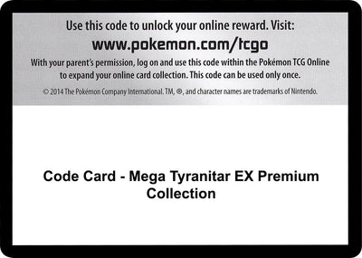 Code Card - Mega Tyranitar EX Premium Collection (SM - Guardians Rising)