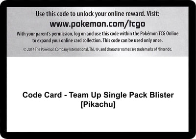 Code Card - Team Up Single Pack Blister [Pikachu] (SM - Team Up)