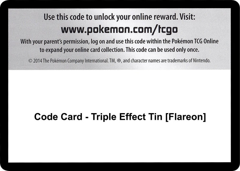 Image for Code Card - Triple Effect Tin [Flareon] (SM - Guardians Rising) - Pokemon