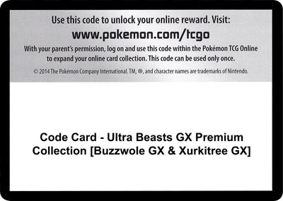 Code Card - Ultra Beasts GX Premium Collection [Buzzwole GX & Xurkitree GX] (SM - Crimson Invasion)
