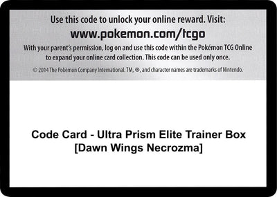 Code Card - Ultra Prism Elite Trainer Box [Dawn Wings Necrozma] (SM - Ultra Prism)
