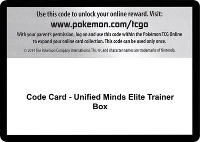 Code Card - Unified Minds Elite Trainer Box (SM - Unified Minds)