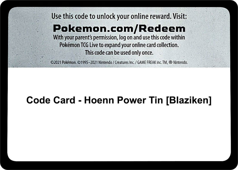 Image for Code Card - Hoenn Power Tin [Blaziken] - Pokemon