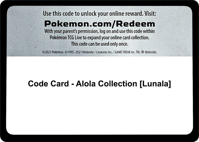 Image for Code Card - Alola Collection [Lunala] - Pokemon