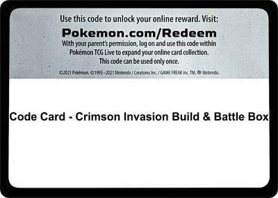 Code Card - Crimson Invasion Build & Battle Box