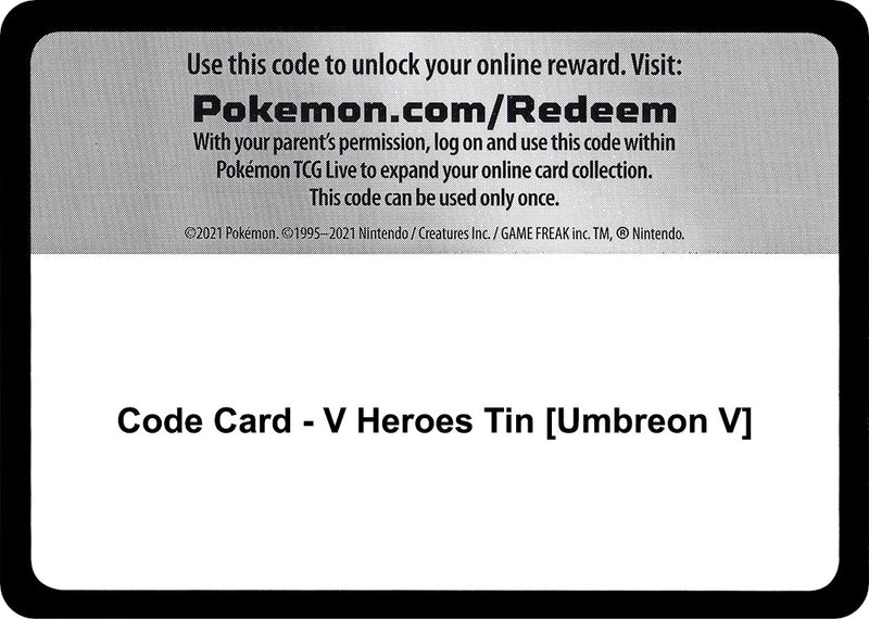 Code Card - V Heroes Tin [Umbreon V]
