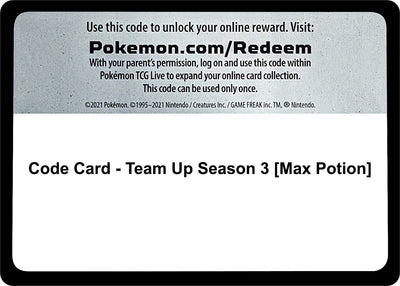 Code Card - Team Up Season 3 [Max Potion] (SM - Team Up)