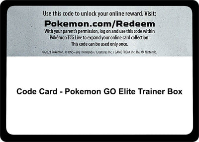 Code Card - Pokemon GO Elite Trainer Box (Pokemon GO)