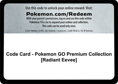 Code Card - Pokemon GO Premium Collection [Radiant Eevee] (Pokemon GO)