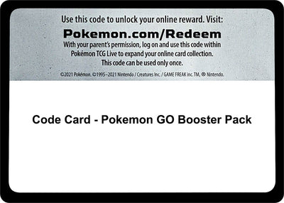 Code Card - Pokemon Go Booster Pack (Pokemon GO)